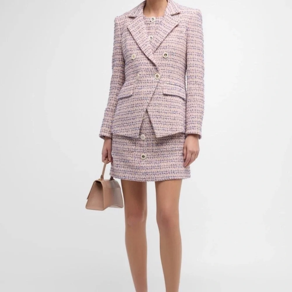 VERONICA BEARD Taja Tweed Pink Dickey Jacket Blazer 4 New with tags - Picture 2 of 10